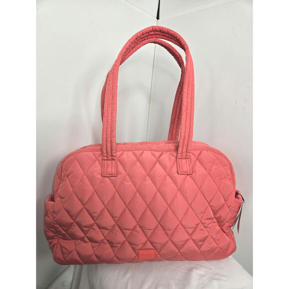 Vera Bradley NWT Quilted Medium Travel Bag trolley sleeve Blush Sienna - Picture 4 of 17